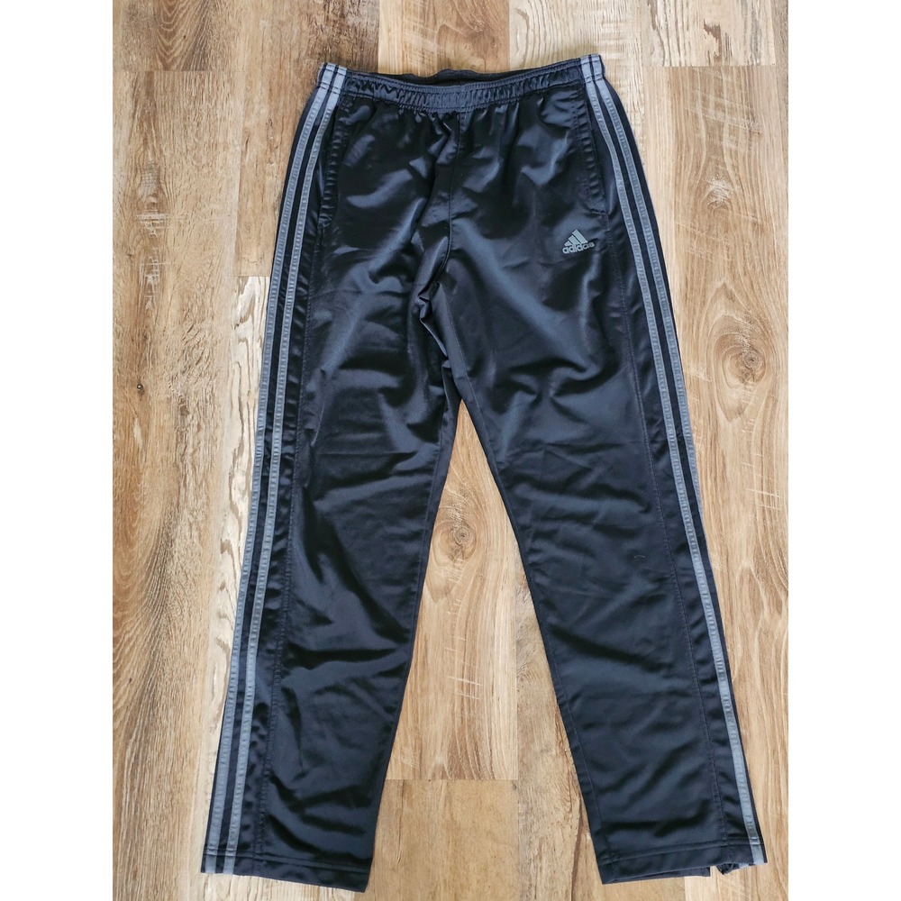Adidas Mens Primegreen Track Pants Black Grey Three Stripe Joggers Large